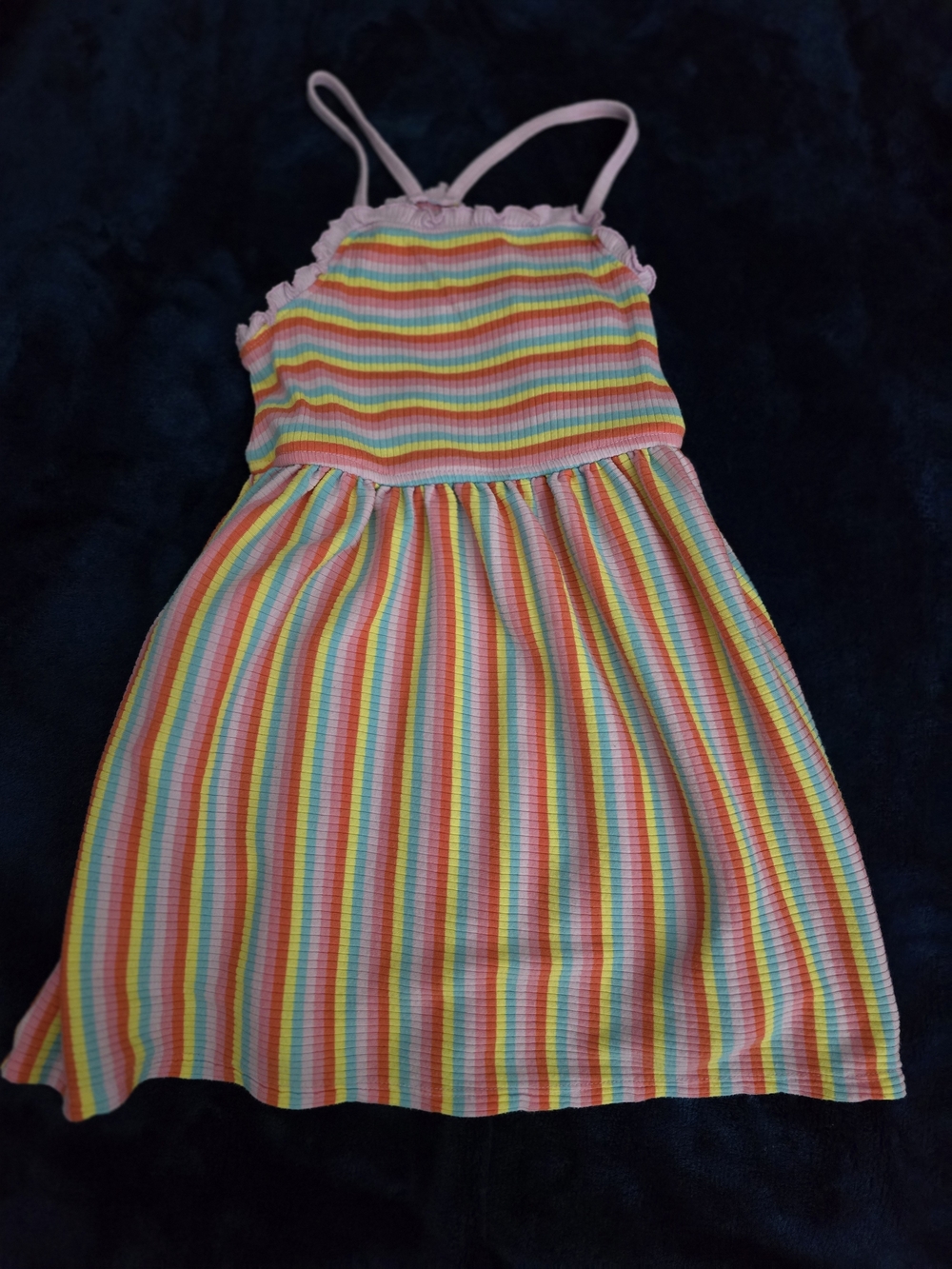 Cat & Jack Rainbow Striped Tube Top - Pink Yellow Green Blue